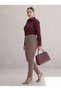 Women's Plus Size Gathering Fabric Trousers with Elastic Waist Lycra Narrow Leg Mink - 4