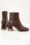 1. Women's Soft Leather Brown Zippered Stylish Boots Comfortable Full Fit - 3