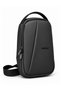 Black Faux Leather 3-Compartment Crossbody Waist and Shoulder Bag - 7