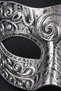 Men's Silver Venetian Ball Mask with Embossed Pattern Party Accessory Halloween Halloween - 5