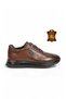 Rubber Sole Lace-Up Sneaker Brown Genuine Leather Stylish Comfortable Men's Casual Shoes Xs2463-7102