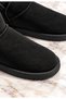 Girl's Ug Boots Black Thick Poly Sole Suede Look Boots with Fur Inside - 8