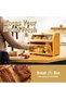Double Layer Bamboo Bread Box for Kitchen Countertop, Large Capacity Bread Storage Bin Bread Contain - 2