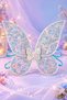 Blue Sequin Fairy Wing 35X46 cm Elastic Butterfly Back Wing Costume, Party and Show Accessory - 5