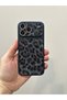 iPhone 18 Promax Compatible Navy Blue French Lace Patterned Luxury Phone Case - Stylish Cover with Camera Protection