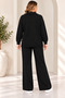 Plus Size Zippered Knitwear Set with Waist Belt Black - 5