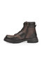 Lace-Up Zippered Rubber Sole Stylish Comfortable Brown-Black Genuine Leather Men's Boots 2K1285-5263 - 2