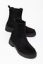 Jesika Women's Elastic Casual Black Suede Thick Soled Boots - 2