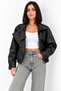Women's Bomber Seasonal Black Leather Jacket - 4