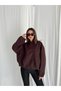 Women's Stand Collar Asymmetrical Buttoned Balloon Sleeve Oversize Short Cashmere Coat - 2