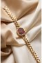 Women's Steel Watch Gold Color & Burgundy Dial Geometric Case |   Vintage Luxury Old Money Classic Women's Wristwatch |   Limited Edition 2027 - 6