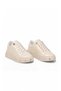 Stone Detailed Lace-Up Sneaker White Leather Thick Comfortable Sole Stylish Women's Casual Walking Shoes 431179 - 4