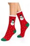 4-Piece Red Christmas Socks Women's Patterned Christmas Socks New Year Themed Winter Socks Gift Set - 3