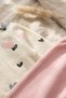 Amore 100% Cotton Lace Collar Heart Patterned Baby Top and Bottom Set - Ecru and Pink Stylish Baby Combination - 4