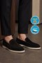Lightweight Comfortable Stylish Espadrille Black Genuine Leather Men's Casual Loafer Shoes 6K020-217 - 3