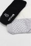 3-Piece Basic Non-Slip Combed Cotton Socks 10107 Black Ecru Gray - 3