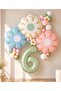 Party 6 Years Old Triple Daisy Foil Balloon Water Green Numbered Birthday Decoration Set (1-9 Years Old)