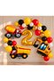 Party 2 Years 3-Piece Mini Construction Vehicles Birthday Set with Foil Balloons – Yellow Black Balloon Chain and Confetti Balloon Decoration Set