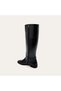 Women's Black Buckle Long Boots - 3