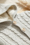 Lumi Soft Gray Fur Inside Hair Knit Patterned Hooded Baby Knitwear Jumpsuit - Winter B with Natural Wooden Buttons - 4