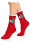4-Piece Red Christmas Socks Women's Patterned Christmas Socks New Year Themed Winter Socks Gift Set - 5