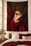 Rose Holding Jewels Hand Patterned Gothic Baroque Art Digital Printed Stain Resistant Washable Fabric Wall Covering Wall Tapestry Decorative Tapestry - 2