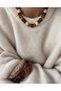 Women's Khaki Green Brown Amber Toned Multi-Colored Beaded Short Necklace - 3