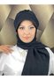 Tesettür Daily Black Silvery Shiny Scarf with Hat - 3