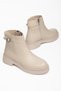 Sophia Women's Beige Leather Rubber Detailed Zippered Boots - 3