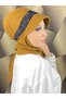 Tesettür Daily Black Silvery Shiny Scarf with Hat - 6