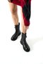 Dylan Genuine Leather Black Front Zipper Women's Boots Chunky Serrated Sole Boots