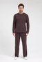 Men's Roma&Monada Oversize Oysho Fabric Suit Brown Color - 4