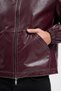 Men's genor oversized hooded leather jacket - burgundy - 6