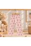 Girl's Eyebrow Corset Flare Pink Ribbed Spanish Leggings