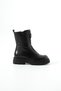 Dylan Genuine Leather Black Front Zipper Women's Boots Chunky Serrated Sole Boots - 6