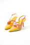 Kevin Women's Suede Detailed Buttoned Open Back Pointed Toe Heeled Shoes - 6