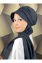 Tesettür Daily Black Silvery Shiny Scarf with Hat