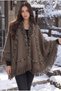 Fur Poncho Women's Fur Detailed Tasseled Triangle Shawl Poncho Knitwear Shoulder Shawl - 5