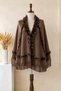 Fur Poncho Women's Fur Detailed Tasseled Triangle Shawl Poncho Knitwear Shoulder Shawl - 2