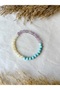 Ametist Sitrin Turquoise Natural Stone Bracelet 6 mm Less Stress More Money Long Holiday Luck Abundance Bracelet - 3