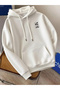 Men's Happy Hour Figure Printed Oversize 3 Thread Hoodie Sweatshirt - 2