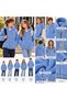 Children's Blue Plush Cardigan with Embroidery, Hooded and Zippered, for Girls and Boys, Ages 3-13 - 7