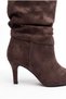 Kama Women's Suede Bellows 7 cm Heeled Brown Ankle Boots - 4