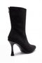 Women's Stoned Heeled 7 cm Back Zipper Winter Black Boots Ferma - 7