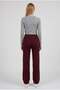 Women's Burgundy Knitwear Trousers Single Bottom S-M-L Compatible Flexible One Size - 3