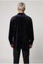 Men's Black Velvet Corded Fabric Soft Textured Loose Fit Oversized Drop Shoulder Shirt - 3