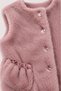 Girl's Vest 100% Cotton Plush with Buttons - 3