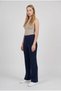 Women's Navy Blue Knitwear Trousers Single Bottom S-M-L Compatible Flexible One Size - 2