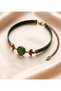 Genuine Leather Choker Necklace with Real Flowers - 5
