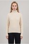 Women's Cream Ecru Thick Knit Turtleneck Sweater